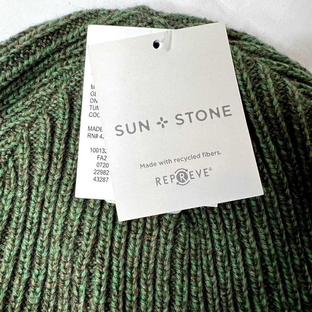 Sun + Stone $40 Mens Green Beanie Winter Hat - Picture 3 of 6